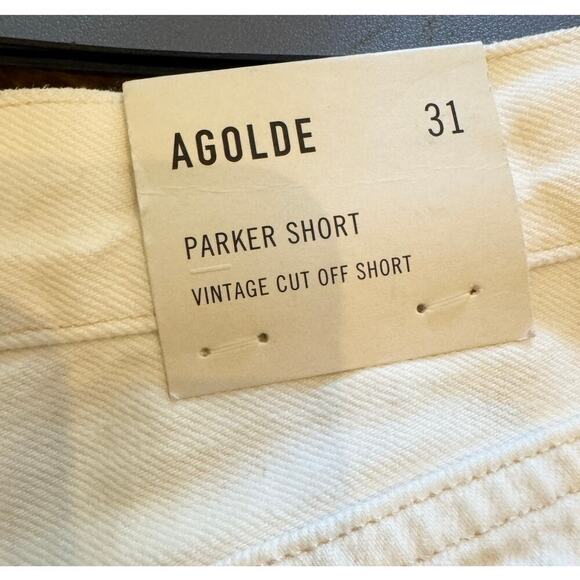 NWT AGOLDE White Parker Vintage Cut Off Short Button Fly Size 31 - Picture 4 of 8
